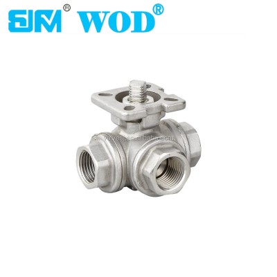 3 Way Valve And Actuator Thread L T Type Full Port 3 Way Dairy Valve Ball Valve