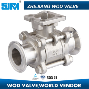 3PC Stainless Steel Sanitary Mounted Ball Valve