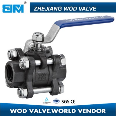 3PC Carbon Steel Threaded Ball Valves Wcb Material