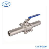 China Long Butt Welding Ends 3PC Stainless Steel Ball Valve